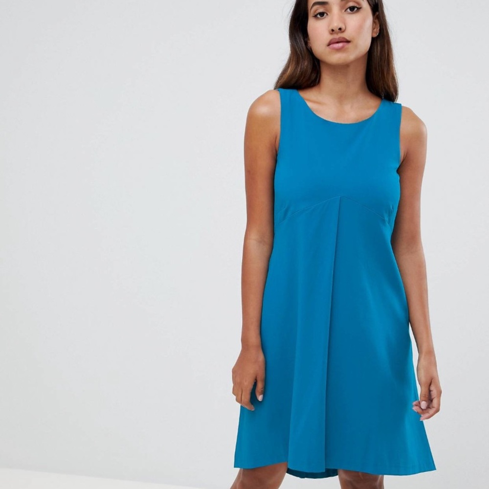 Teal-Turquoise Blue A-Line Dress By Closet London - Picture 3 of 10
